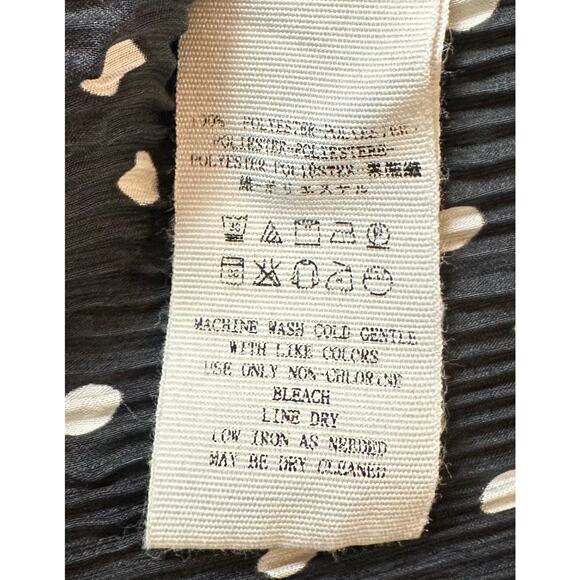 Free People Margot Slip Dress Black Polka Dot Crinkle Lace Trim Midi Size 2 - Picture 12 of 12